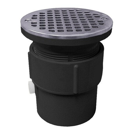 Jones Stephens 3in. x 4in. PVC Pipe Fit Drain Base with 3-1/2in. Plastic Spud and 5in. Chrome Plated Strainer D53433